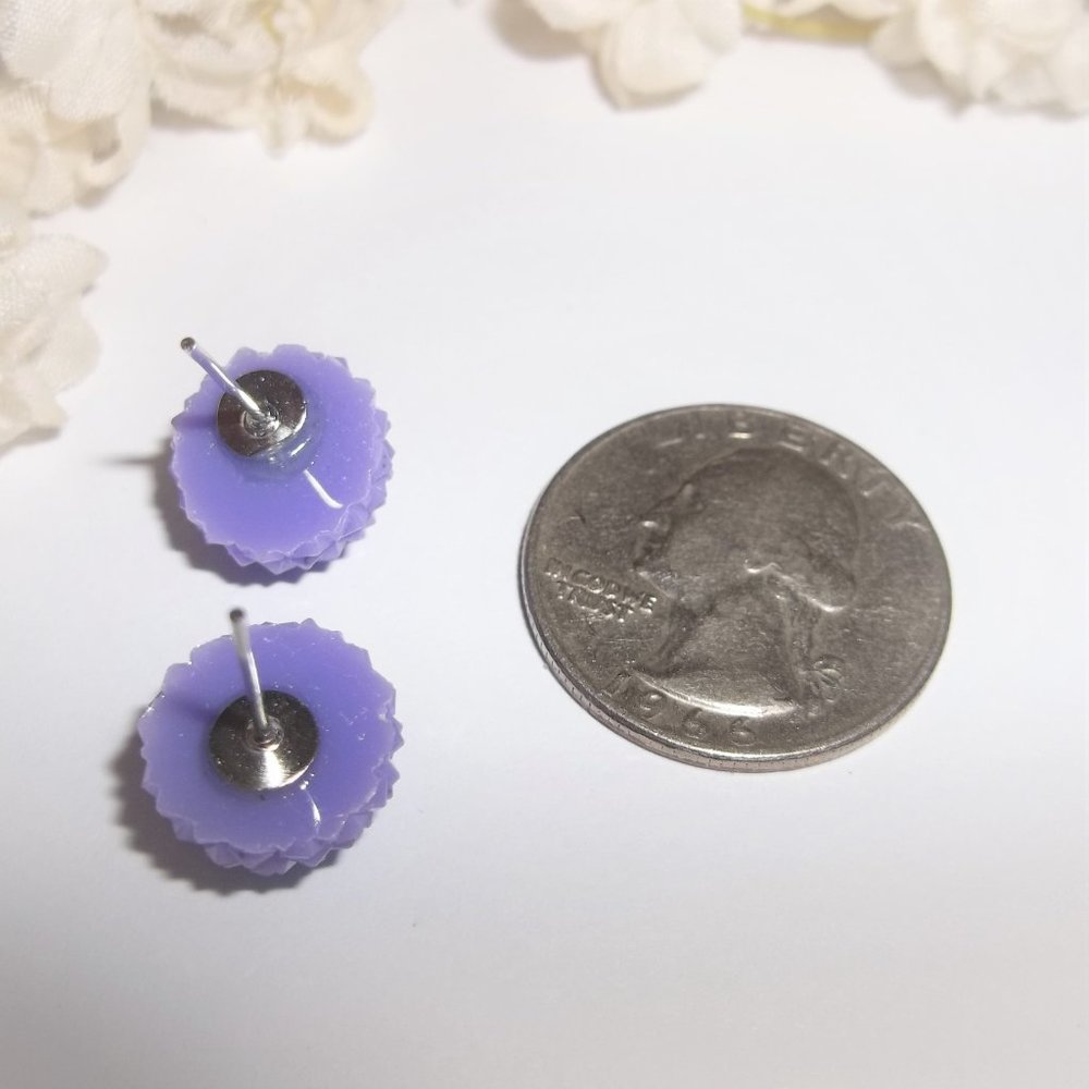 Earring, Purple Earring, AB Aurora Borealis, Earring Set, Small Earring A404 - Picture 4 of 5
